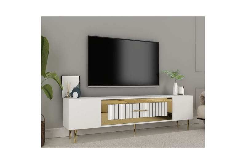 Anira Tv-bänk 150 cm - Vit/Guld - Möbler - Tv möbel & mediamöbel - TV bänk & mediabänk