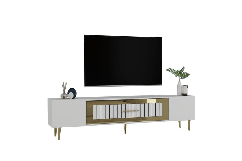 Anira Tv-bänk 150 cm - Vit/Guld - Möbler - Tv möbel & mediamöbel - TV bänk & mediabänk