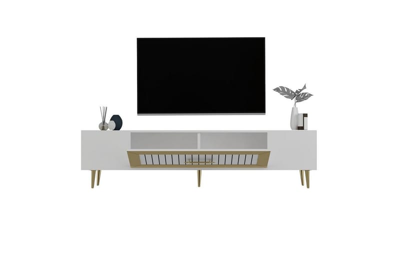 Anira Tv-bänk 150 cm - Vit/Guld - Möbler - Tv möbel & mediamöbel - TV bänk & mediabänk