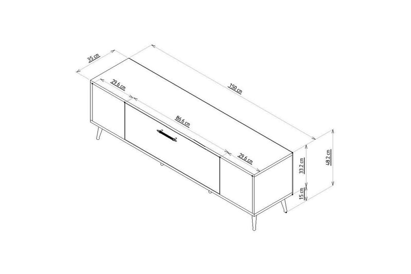 Anira Tv-bänk 150 cm - Vit/Guld - Möbler - Tv möbel & mediamöbel - TV bänk & mediabänk
