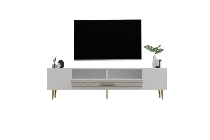 Anira Tv-bänk 150 cm - Vit/Guld - Möbler - Tv möbel & mediamöbel - TV bänk & mediabänk