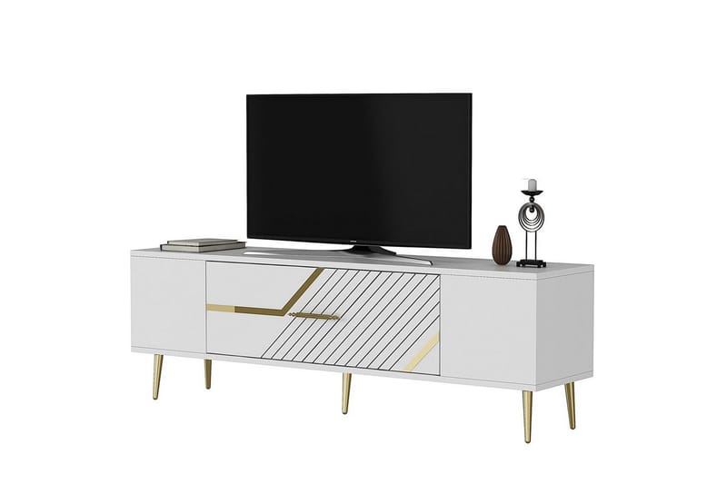 Anira Tv-bänk 150 cm - Vit/Guld - Möbler - Tv möbel & mediamöbel - TV bänk & mediabänk