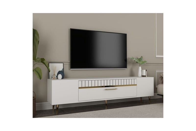 Anira Tv-bänk 150 cm - Vit/Guld - Möbler - Tv möbel & mediamöbel - TV bänk & mediabänk