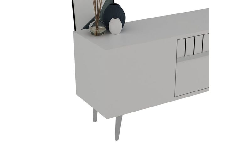 Anira Tv-bänk 150 cm - Vit/Silver - Möbler - Tv möbel & mediamöbel - TV bänk & mediabänk