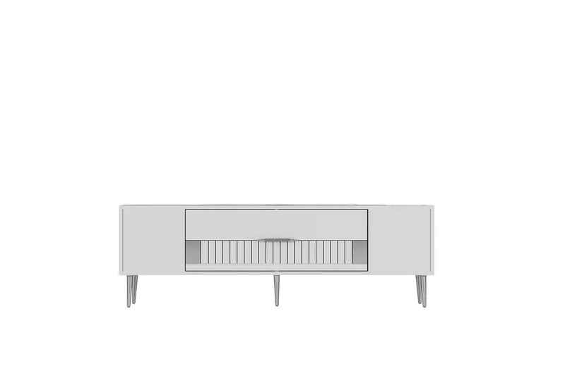 Anira Tv-bänk 150 cm - Vit/Silver - Möbler - Tv möbel & mediamöbel - TV bänk & mediabänk