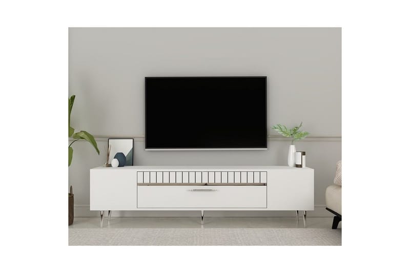 Anira Tv-bänk 150 cm - Vit/Silver - Möbler - Tv möbel & mediamöbel - TV bänk & mediabänk