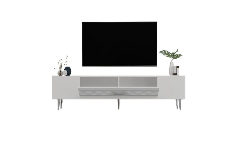 Anira Tv-bänk 150 cm - Vit/Silver - Möbler - Tv möbel & mediamöbel - TV bänk & mediabänk