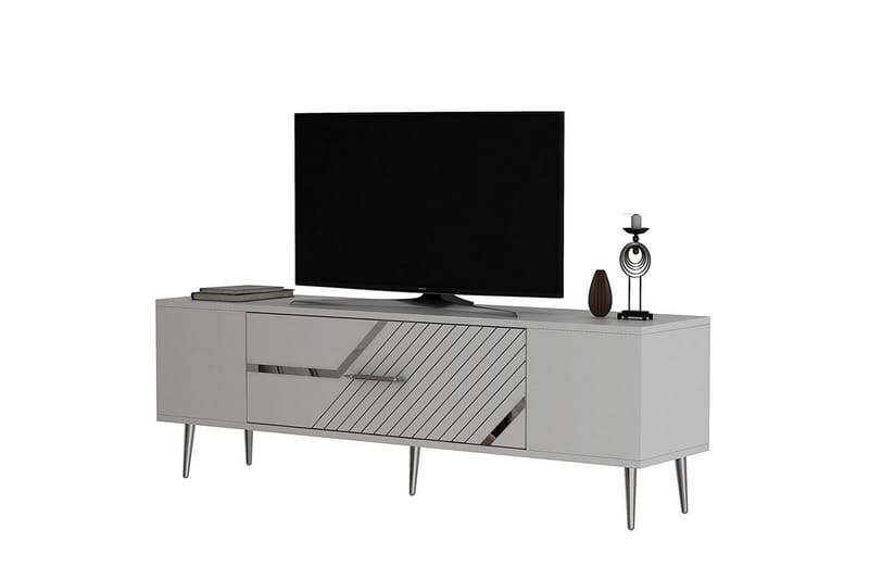 Anira Tv-bänk 150 cm - Vit/Silver - Möbler - Tv möbel & mediamöbel - TV bänk & mediabänk