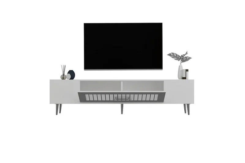 Anira Tv-bänk 150 cm - Vit/Silver - Möbler - Tv möbel & mediamöbel - TV bänk & mediabänk