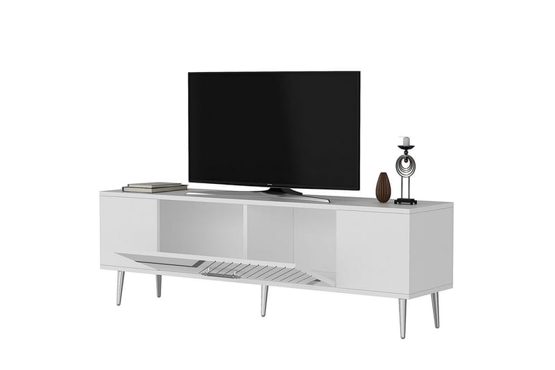 Anira Tv-bänk 150 cm - Vit/Silver - Möbler - Tv möbel & mediamöbel - TV bänk & mediabänk