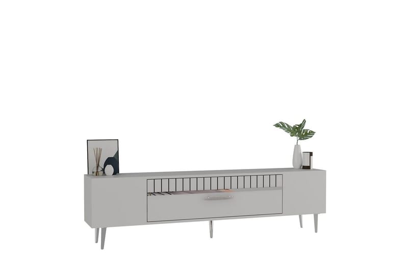 Anira Tv-bänk 150 cm - Vit/Silver - Möbler - Tv möbel & mediamöbel - TV bänk & mediabänk