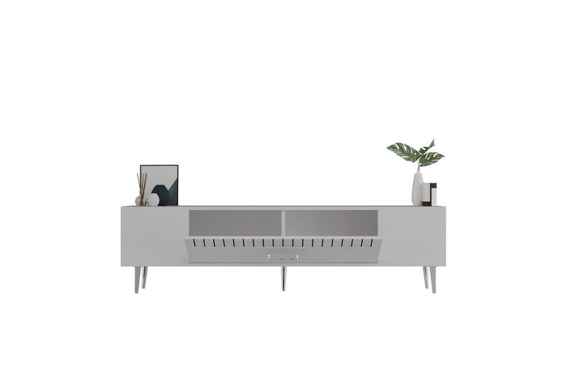 Anira Tv-bänk 150 cm - Vit/Silver - Möbler - Tv möbel & mediamöbel - TV bänk & mediabänk