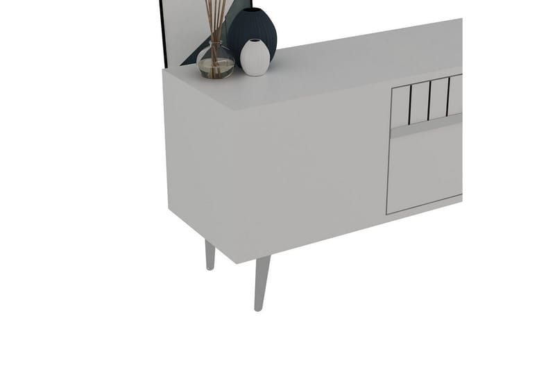 Anira Tv-bänk 150 cm - Vit/Silver - Möbler - Tv möbel & mediamöbel - TV bänk & mediabänk