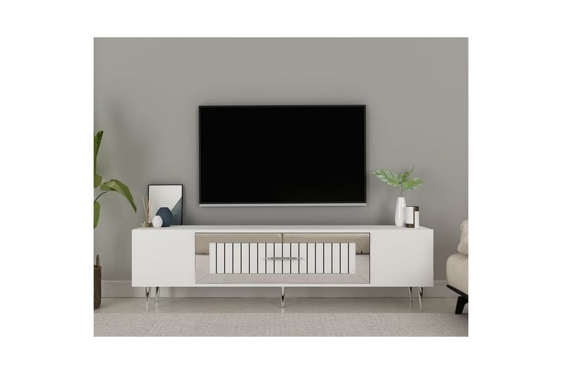 Anira Tv-bänk 150 cm - Vit/Silver - Möbler - Tv möbel & mediamöbel - TV bänk & mediabänk
