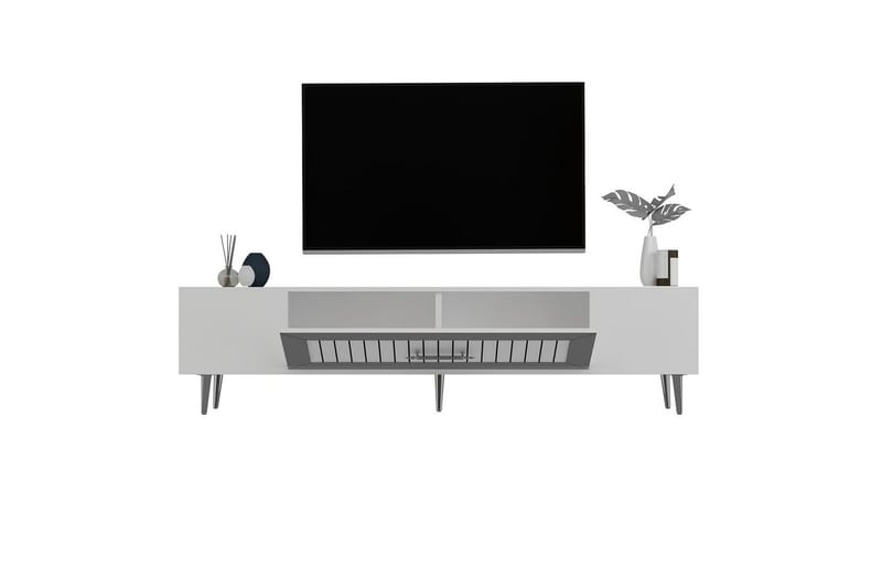 Anira Tv-bänk 150 cm - Vit/Silver - Möbler - Tv möbel & mediamöbel - TV bänk & mediabänk