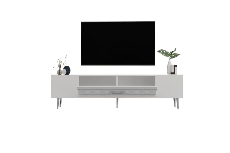 Anira Tv-bänk 150 cm - Vit/Silver - Möbler - Tv möbel & mediamöbel - TV bänk & mediabänk