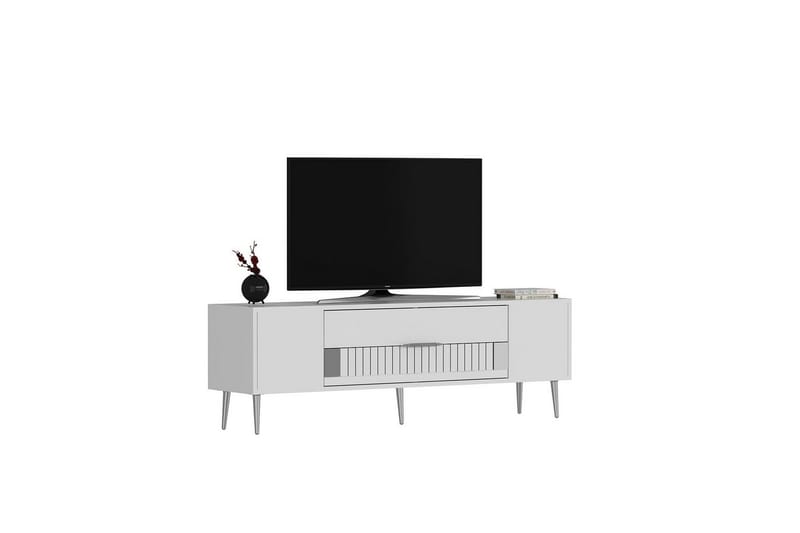 Anira Tv-bänk 150 cm - Vit/Silver - Möbler - Tv möbel & mediamöbel - TV bänk & mediabänk