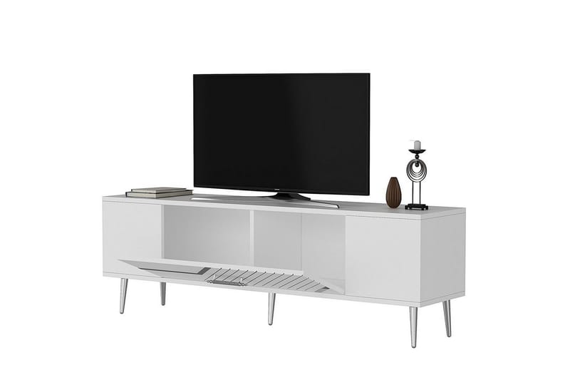 Anira Tv-bänk 150 cm - Vit/Silver - Möbler - Tv möbel & mediamöbel - TV bänk & mediabänk