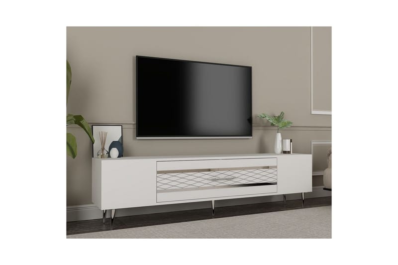 Anira Tv-bänk 150 cm - Vit/Silver - Möbler - Tv möbel & mediamöbel - TV bänk & mediabänk