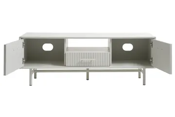 Anthony Golvstående Tv Bänk 140 cm med Förvaring i Målat Trä - Benvit - Möbler - Tv möbel & mediamöbel - TV bänk & mediabänk