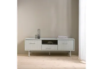Anthony Golvstående Tv Bänk 140 cm med Förvaring i Målat Trä - Benvit - Möbler - Tv möbel & mediamöbel - TV bänk & mediabänk