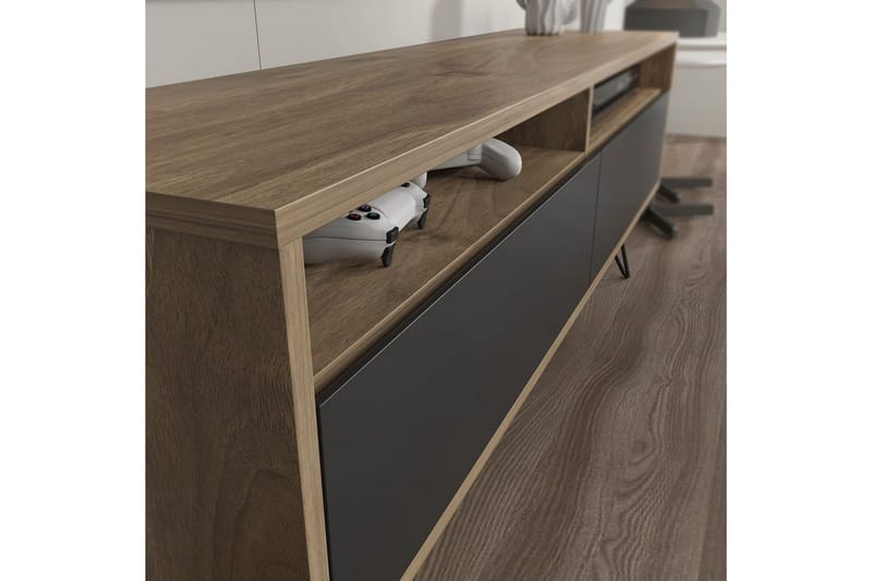 Anvor Tv-bänk 140 cm - Valnöt/Svart - Möbler - Tv möbel & mediamöbel - TV bänk & mediabänk