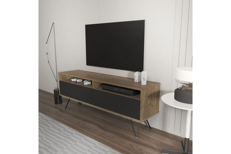 Anvor Tv-bänk 140 cm - Valnöt/Svart - Möbler - Tv möbel & mediamöbel - TV bänk & mediabänk
