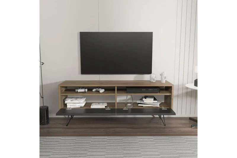 Anvor Tv-bänk 140 cm - Valnöt/Svart - Möbler - Tv möbel & mediamöbel - TV bänk & mediabänk