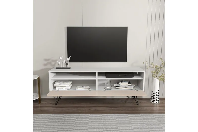 Anvor Tv-bänk 140 cm - Vit/Beige - Möbler - Tv möbel & mediamöbel - TV bänk & mediabänk