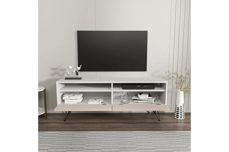 Anvor Tv-bänk 140 cm - Vit/Beige - Möbler - Tv möbel & mediamöbel - TV bänk & mediabänk