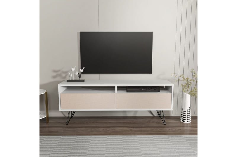 Anvor Tv-bänk 140 cm - Vit/Beige - Möbler - Tv möbel & mediamöbel - TV bänk & mediabänk