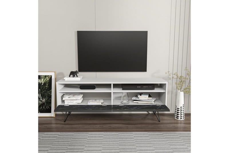 Anvor Tv-bänk 140 cm - Vit/Svart - Möbler - Tv möbel & mediamöbel - TV bänk & mediabänk