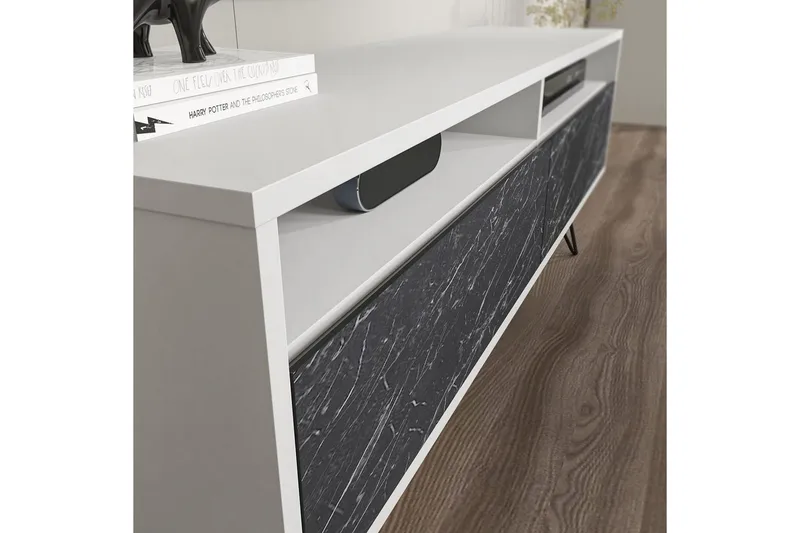 Anvor Tv-bänk 140 cm - Vit/Svart - Möbler - Tv möbel & mediamöbel - TV bänk & mediabänk