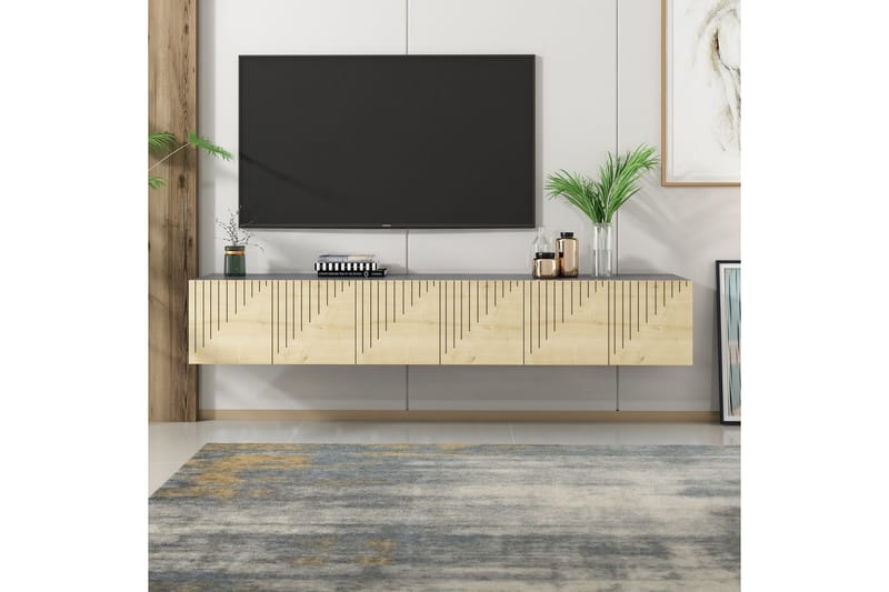 Artemis Tv-bänk 180x37 cm Brun/Svart - Hanah Home - TV bänk & mediabänk