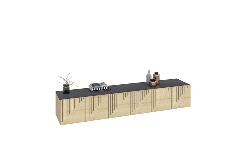 Artemis Tv-bänk 180x37 cm Brun/Svart - Hanah Home - Möbler - Tv möbel & mediamöbel - TV bänk & mediabänk