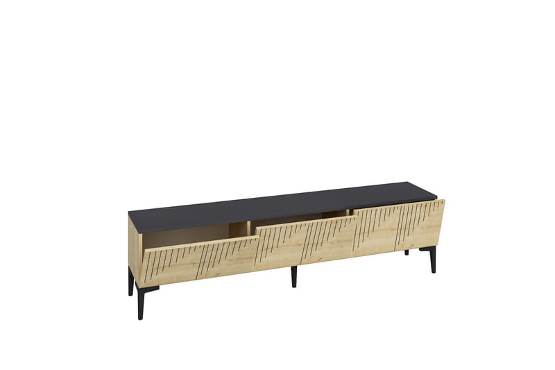 Artemis Tv-bänk 180x37 cm Brun/Svart - Hanah Home - Möbler - Tv möbel & mediamöbel - TV bänk & mediabänk