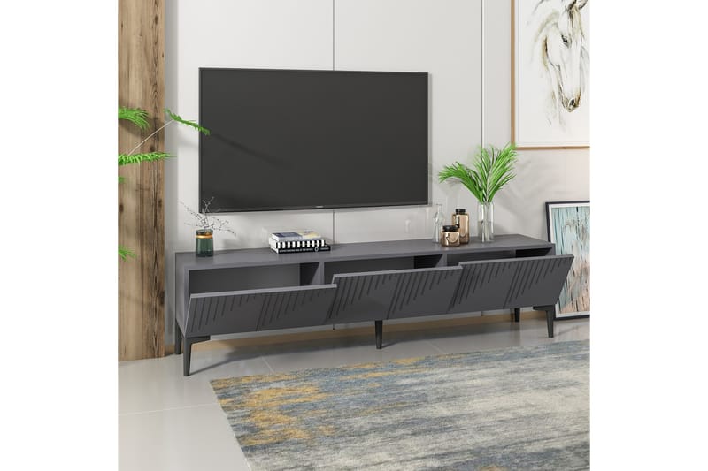 Artemis Tv-bänk 180x37 cm Svart - Hanah Home - TV bänk & mediabänk