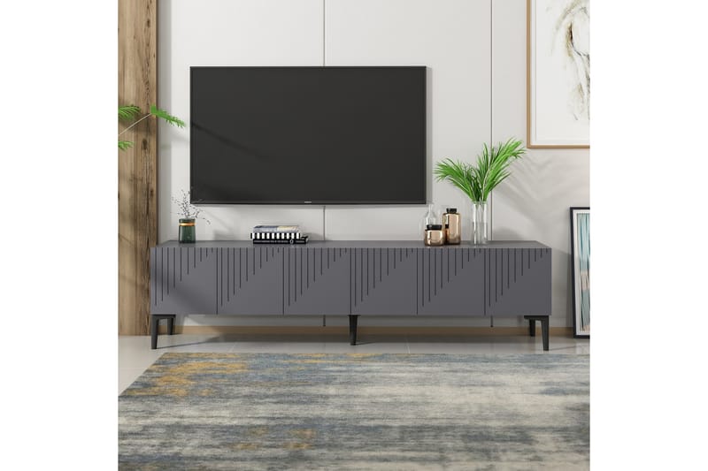 Artemis Tv-bänk 180x37 cm Svart - Hanah Home - Möbler - Tv möbel & mediamöbel - TV bänk & mediabänk