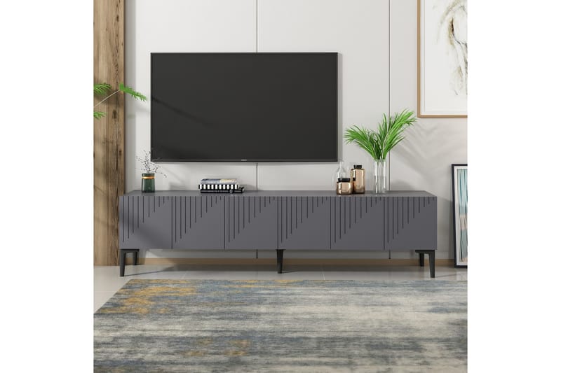 Artemis Tv-bänk 180x37 cm Svart - Hanah Home - TV bänk & mediabänk