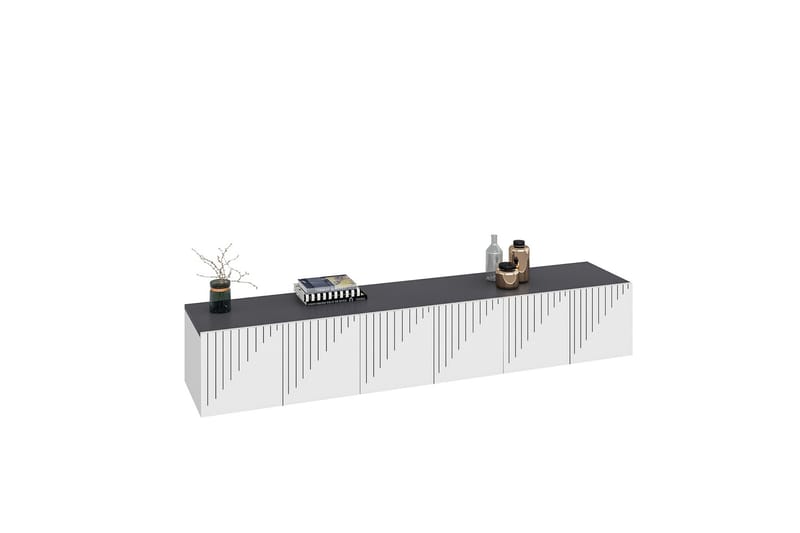 Artemis Tv-bänk 180x37 cm Vit/Svart - Hanah Home - Möbler - Tv möbel & mediamöbel - TV bänk & mediabänk
