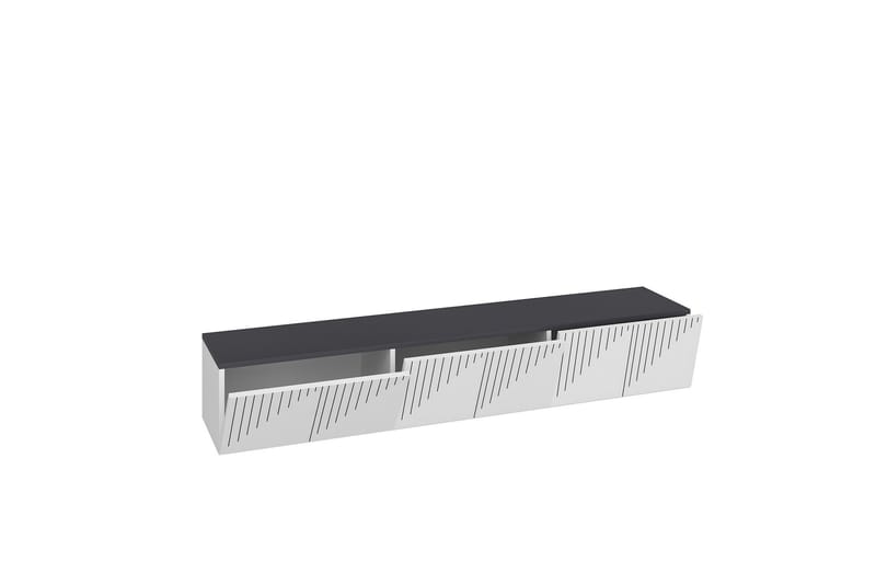 Artemis Tv-bänk 180x37 cm Vit/Svart - Hanah Home - Möbler - Tv möbel & mediamöbel - TV bänk & mediabänk