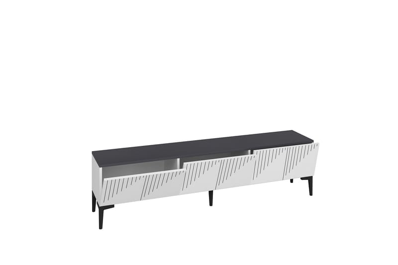 Artemis Tv-bänk 180x37 cm Vit/Svart - Hanah Home - Möbler - Tv möbel & mediamöbel - TV bänk & mediabänk