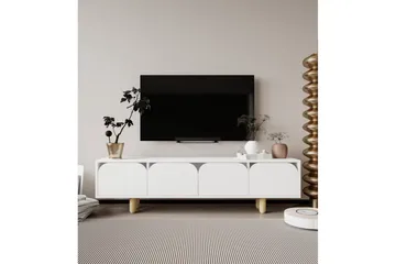 Arvo TV Bänk 180 cm med Förvaring i Målat Trä - Vit - Möbler - Tv möbel & mediamöbel - TV bänk & mediabänk