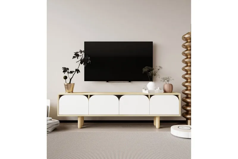 Arvo Tv-stativ 180x30 cm - Brun/Vit - Möbler - Tv möbel & mediamöbel - Mediastativ & väggfäste