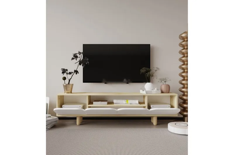 Arvo Tv-stativ 180x30 cm - Brun/Vit - Möbler - Tv möbel & mediamöbel - Mediastativ & väggfäste