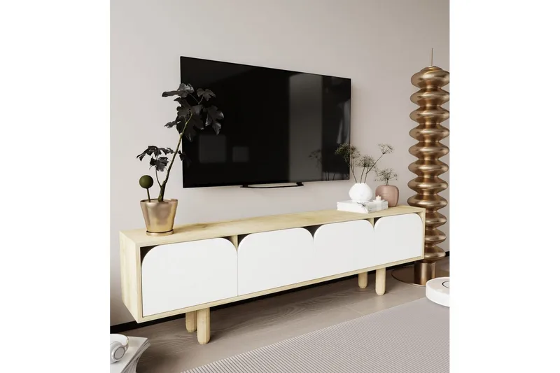 Arvo Tv-stativ 180x30 cm - Brun/Vit - Möbler - Tv möbel & mediamöbel - Mediastativ & väggfäste