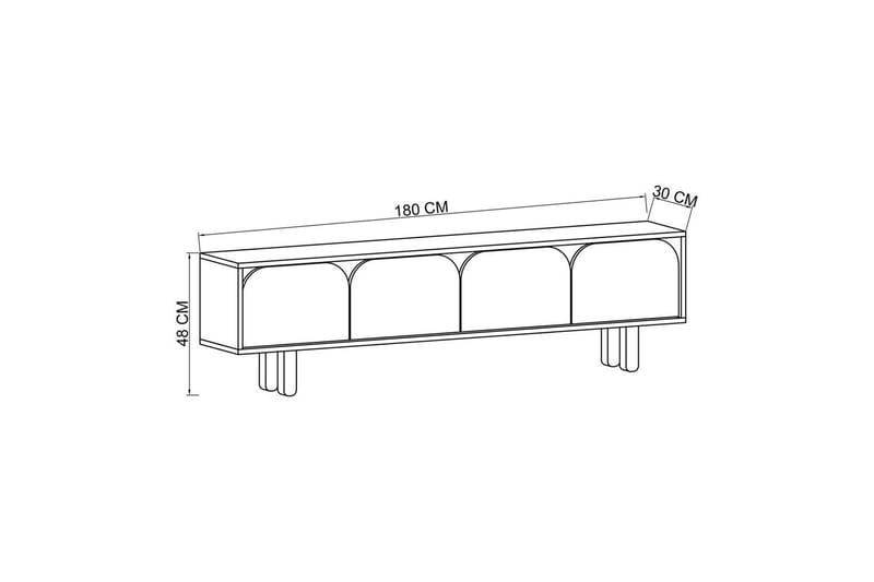 Arvo Tv-stativ 180x30 cm - Brun/Vit - Möbler - Tv möbel & mediamöbel - Mediastativ & väggfäste