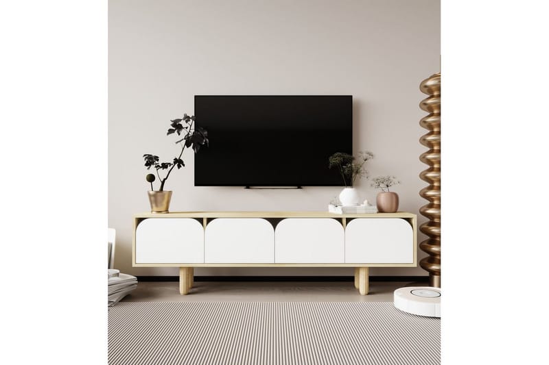 Arvo Tv-stativ 180x30 cm - Brun/Vit - Möbler - Tv möbel & mediamöbel - Mediastativ & väggfäste