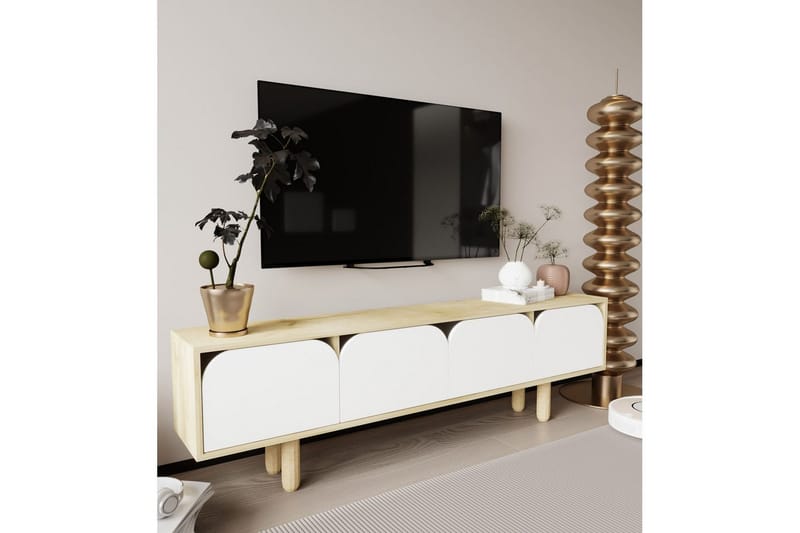 Arvo Tv-stativ 180x30 cm - Brun/Vit - Möbler - Tv möbel & mediamöbel - Mediastativ & väggfäste