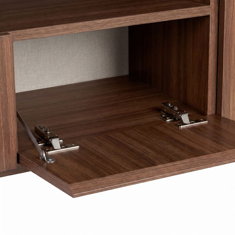 Arvold TV-bänk 160x50x35 cm - Milano Walnut och svart - Möbler - Tv möbel & mediamöbel - TV bänk & mediabänk